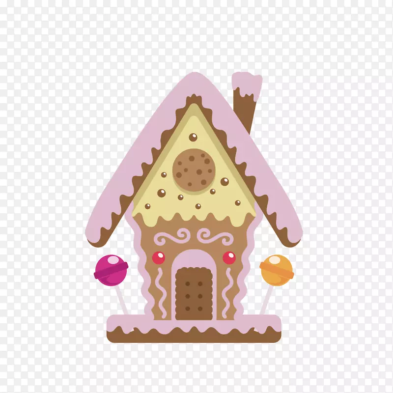 卡通手绘装饰圣诞节翻糖蛋糕房子