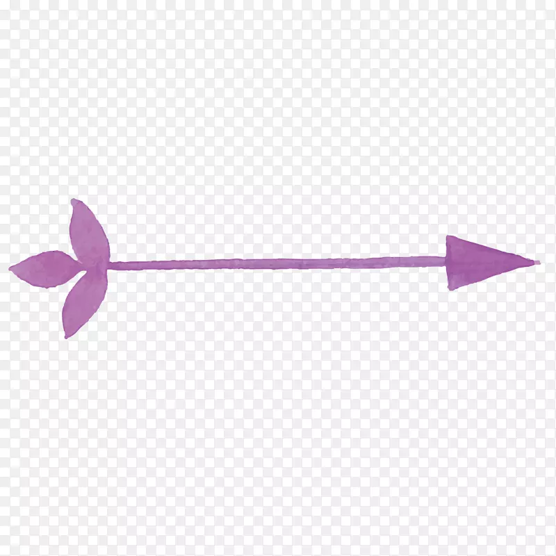 矢量紫色树叶尾部羽箭彩绘箭号