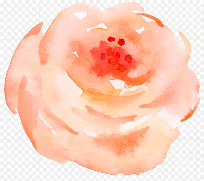 水墨玫瑰花元素