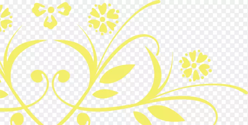 黄色花草花纹