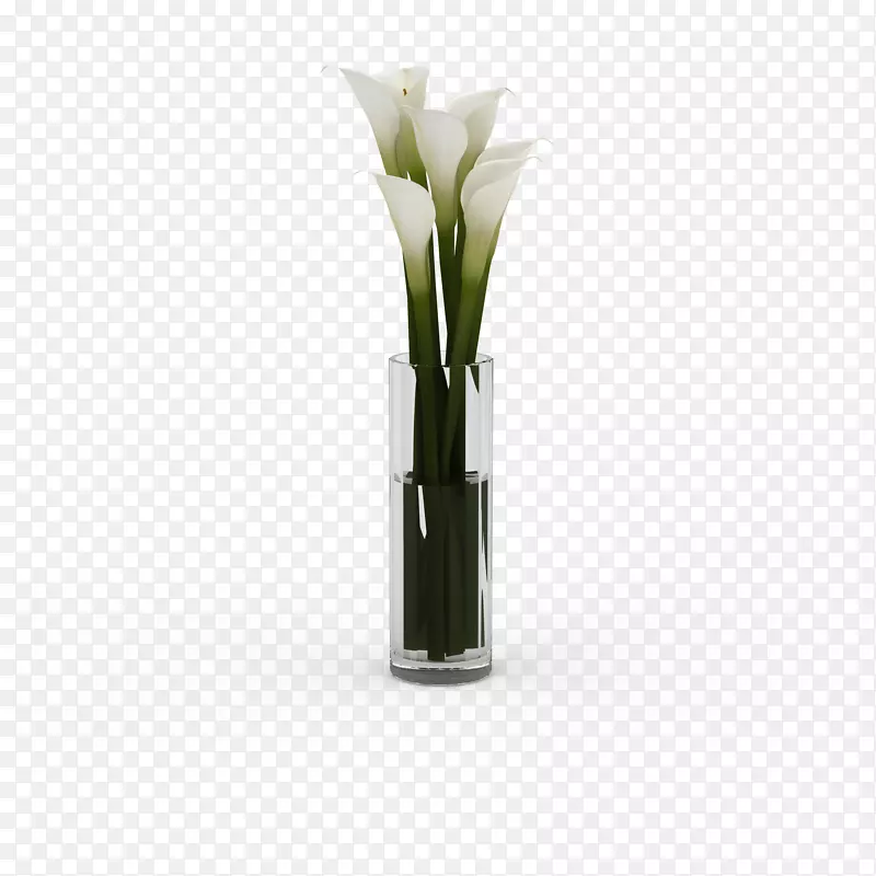 白色透明花瓶鲜花束