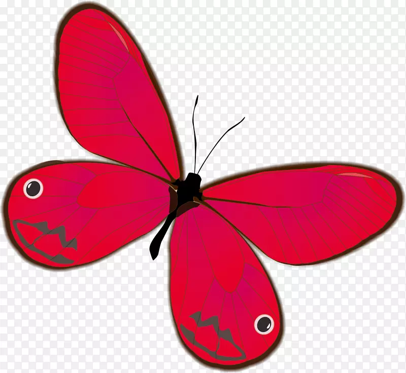 红色卡通蝴蝶矢量图