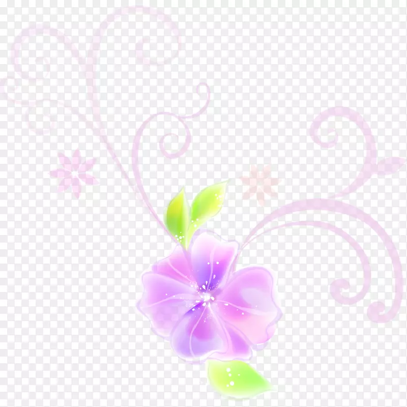 梦幻紫色花朵简图