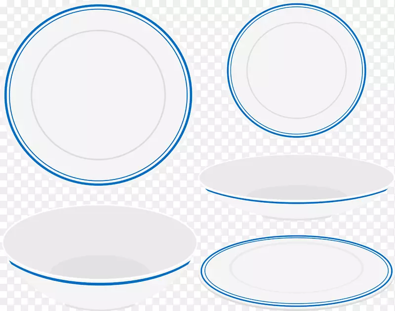蓝色线条边框餐具