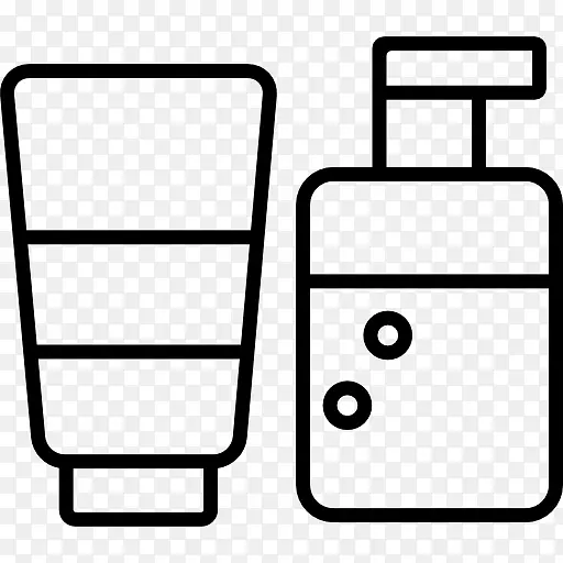 乳管和肥皂瓶的轮廓图标