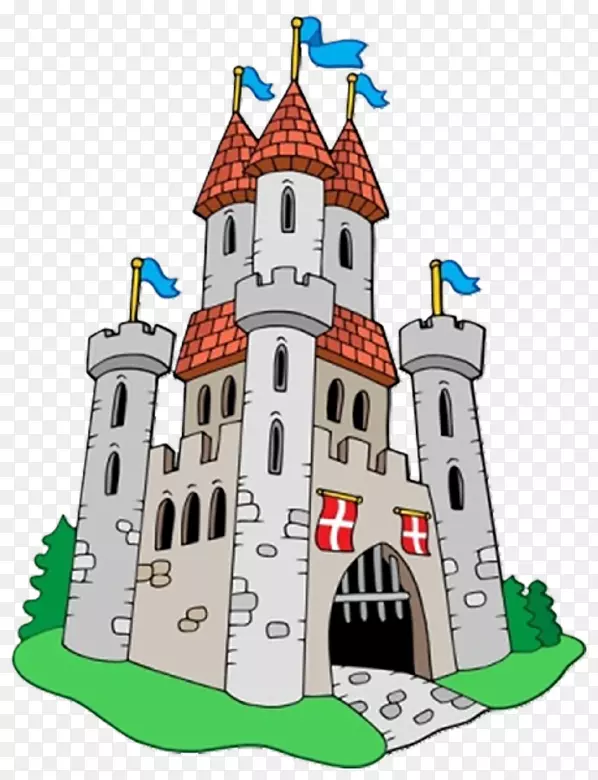简约大气装饰卡通城堡免抠图