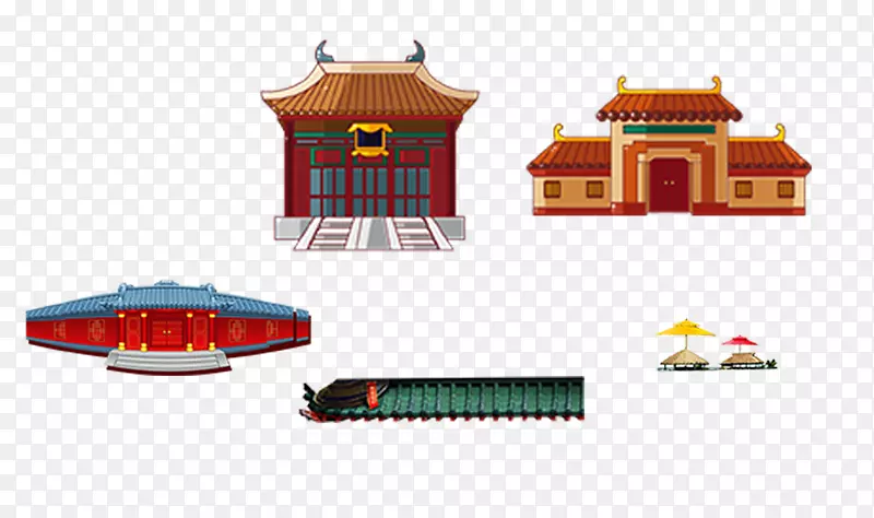 中国风手绘房子