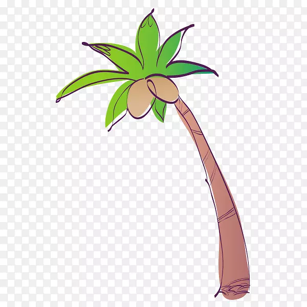 卡通手绘椰子树图片