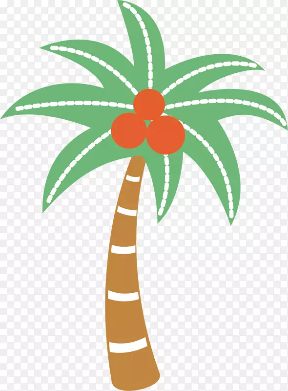 矢量图长满椰子的椰子树