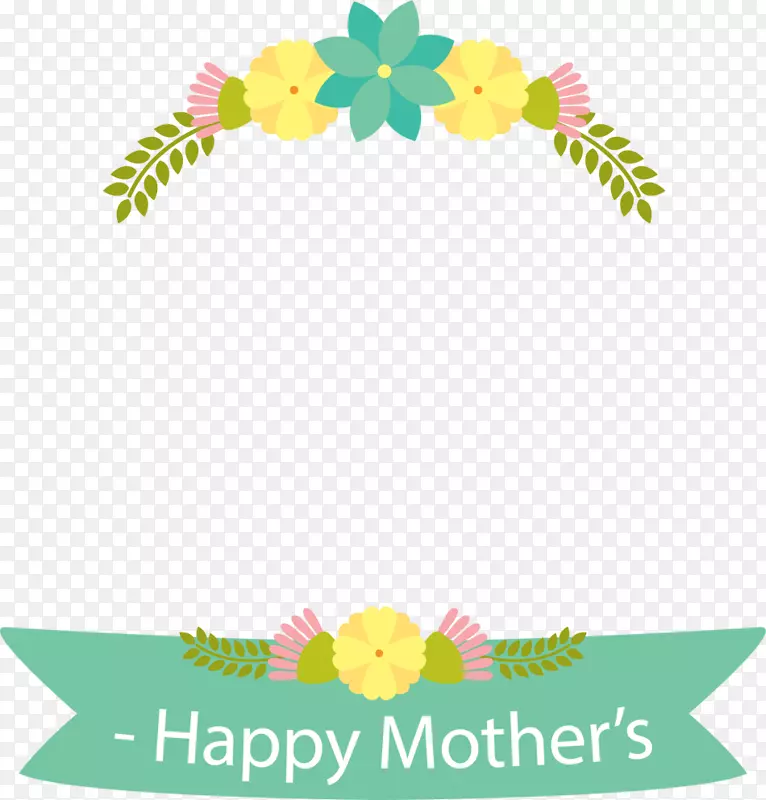 母亲节快乐花环装饰