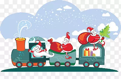 卡通圣诞小火车