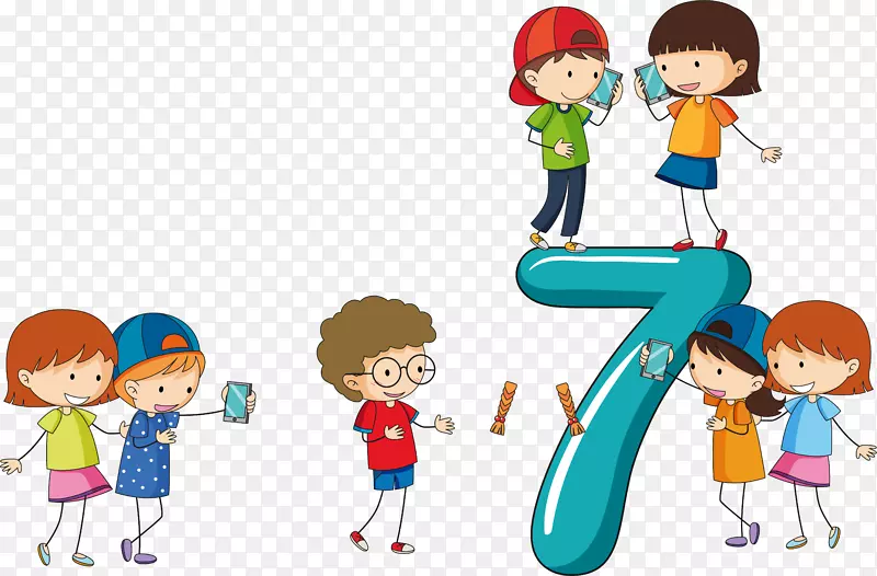 可爱儿童数字7免抠素材PNG图片素材下载_图片编号7524682-PNG素材网