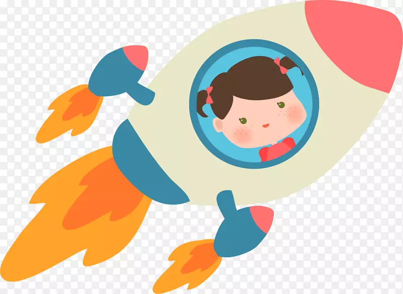 世界航天日坐火箭的小女孩