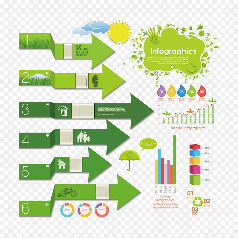 矢量绿色环保ppt素材