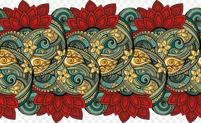 矢量手绘花纹