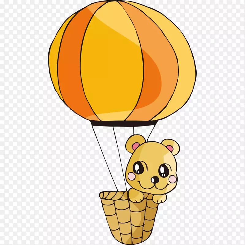 热气球里的卡通小熊