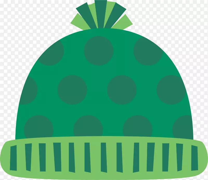 冬季卡通绿色帽子