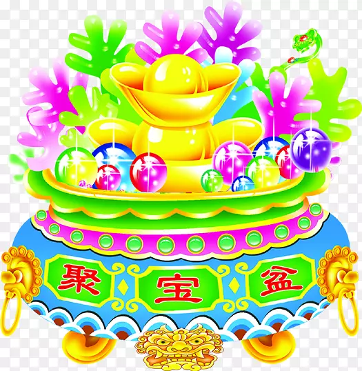 彩色的聚宝盆