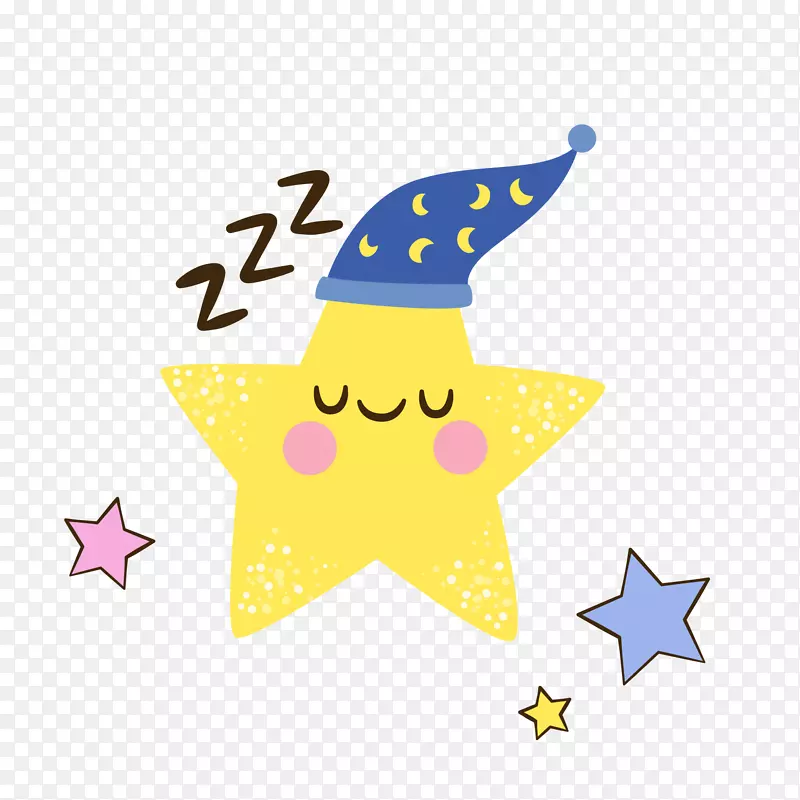 睡觉可爱星星矢量图