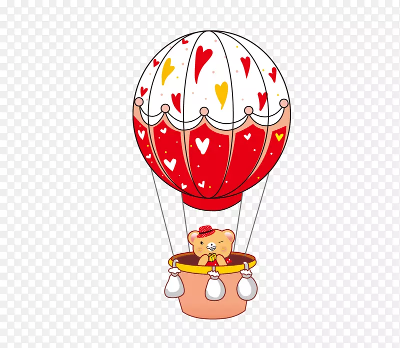 热气球卡通小熊