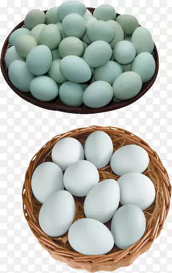 两筐白色土鸭蛋产品展示