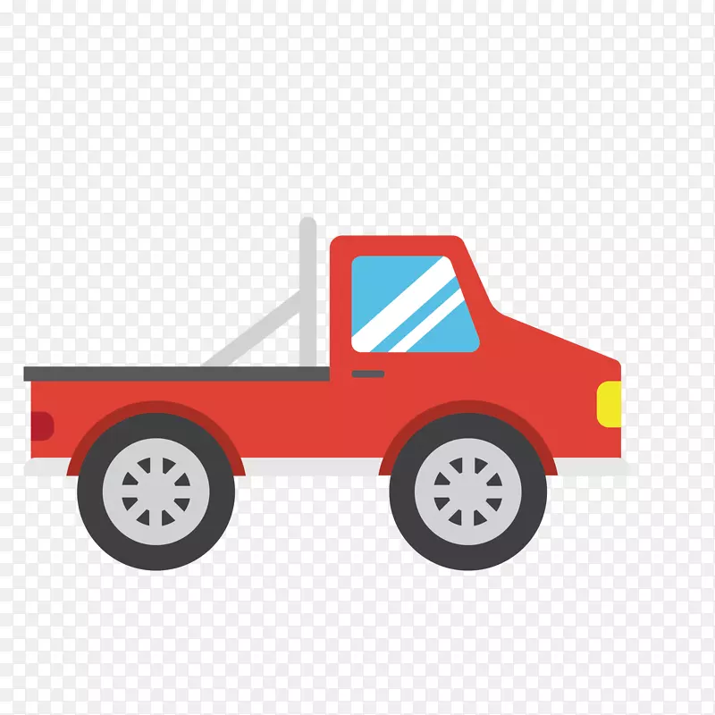 红色设计小货车图案