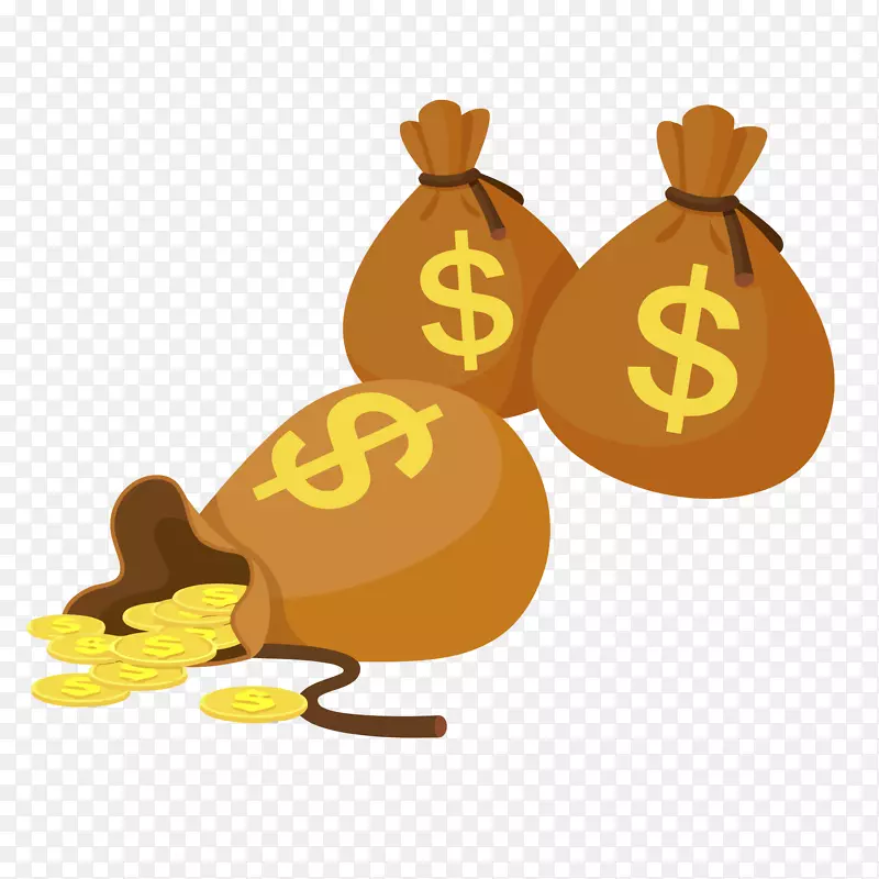 卡通装满金币的袋子设计PNG图片素材下载_图片编号7531604-PNG素材网