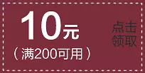 10元优惠劵满200可用淘宝天猫模板