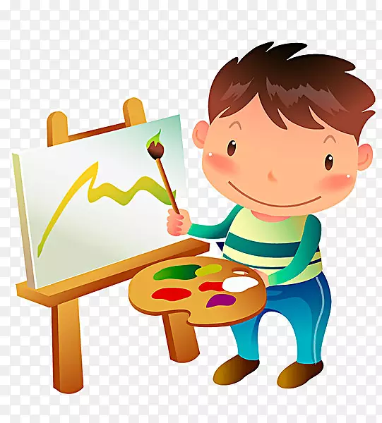 免抠卡通画画的男孩PNG图片素材下载_图片编号7531727-PNG素材网