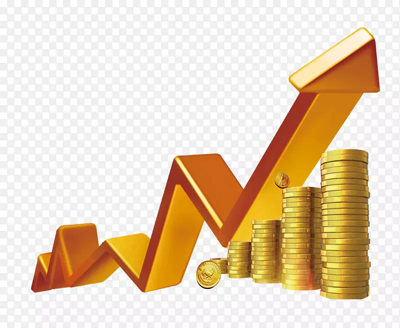 上涨的金色箭头和钱币PNG图片素材下载_图片编号7531667-PNG素材网