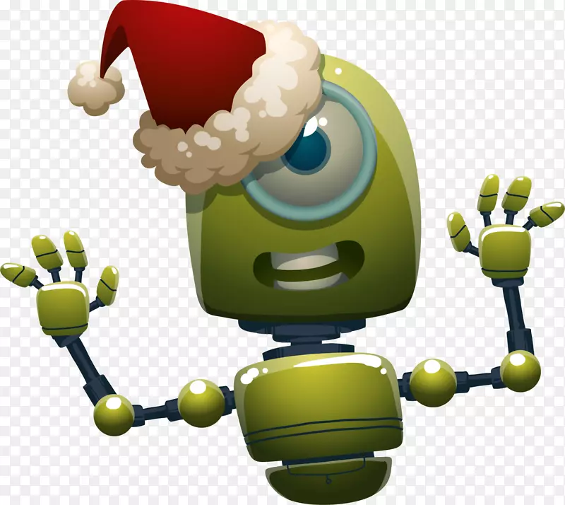 圣诞节绿色机器人