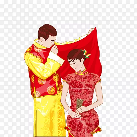 中国传统新郎新娘