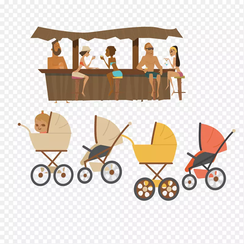 婴儿车和沙滩座椅
