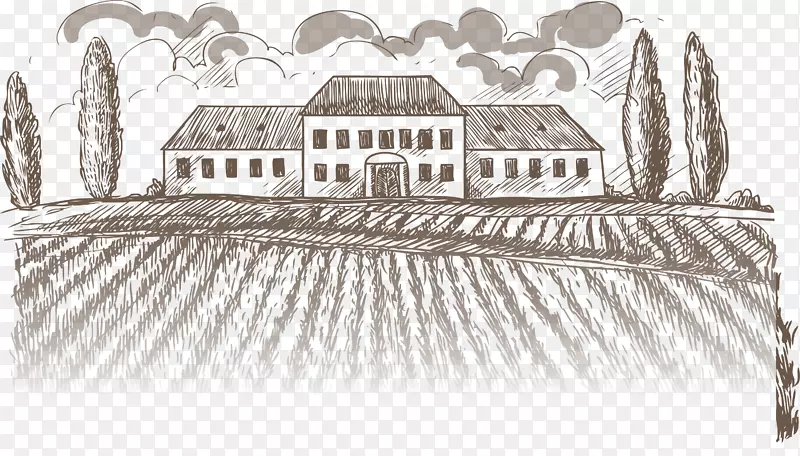 黑色简约线条田园