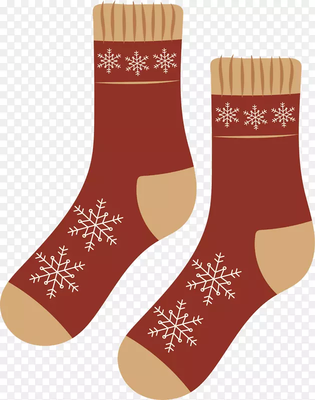 红色冬季保暖毛线袜