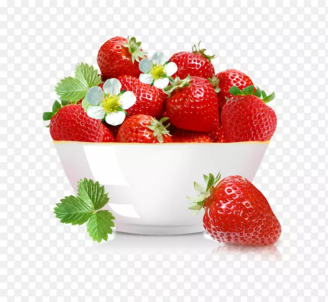 清新红色一碗奶油草莓
