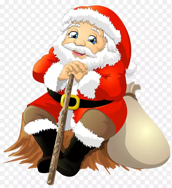圣诞节卡通坐着的圣诞老人装饰