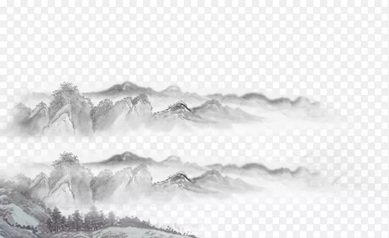 古典水墨山水画免抠图PNG图片素材下载_图片编号7534684-PNG素材网