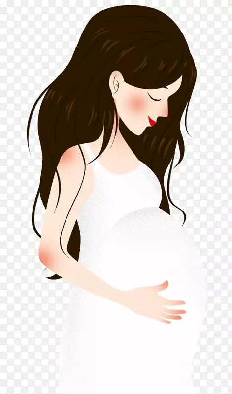 手绘人物插图母亲节孕妇妈妈人物