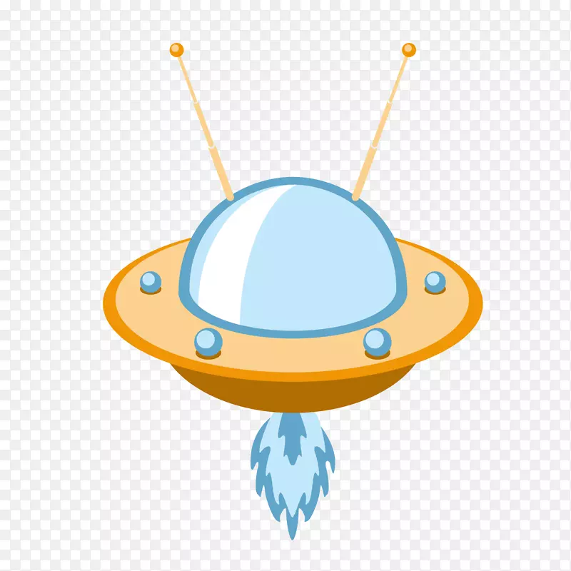 矢量手绘卡通外星飞碟
