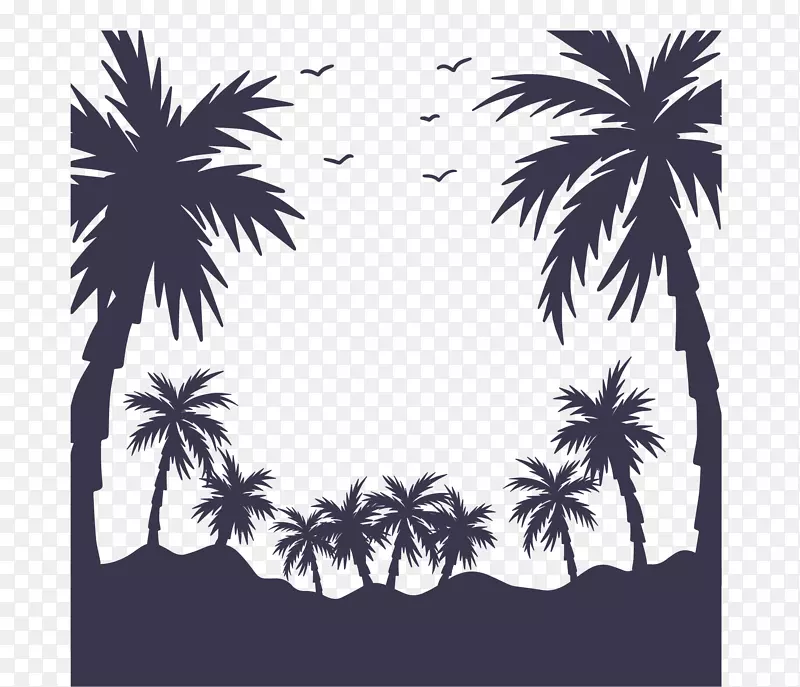 夏天美丽海岛椰子树