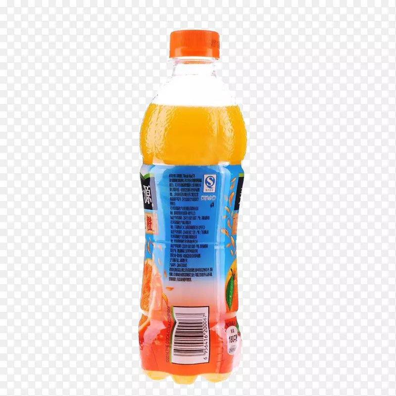 瓶装果粒橙背面