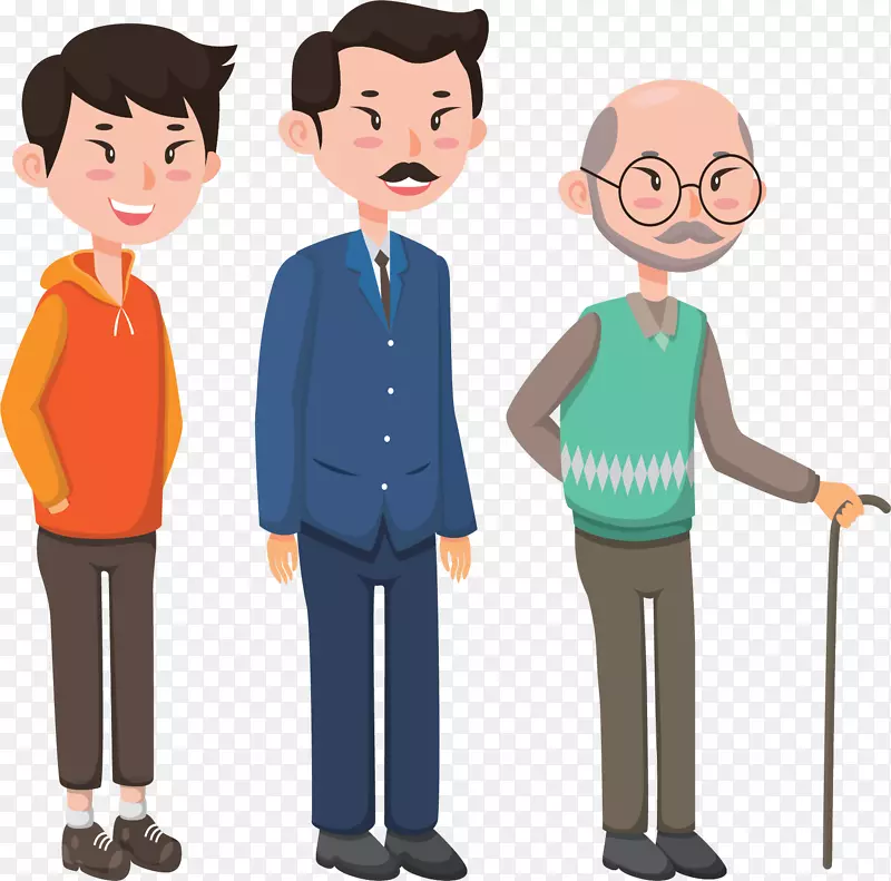 男性青年中年到老年