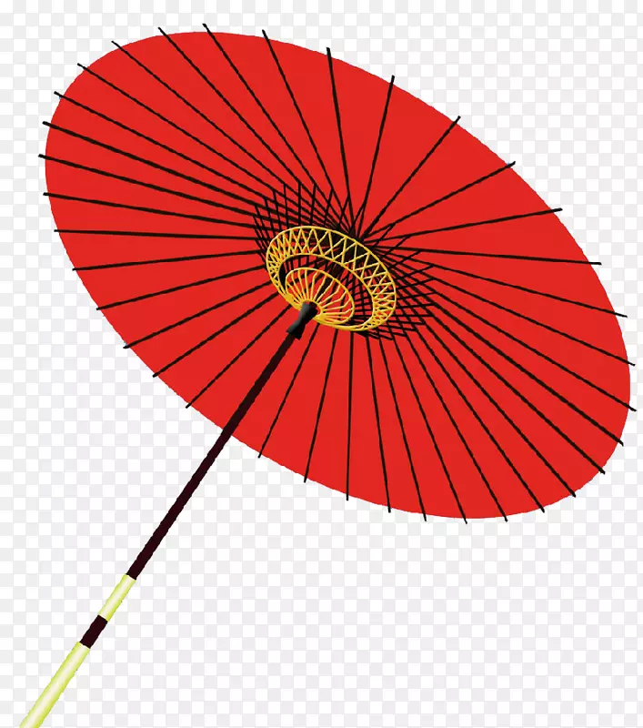红色中式油纸伞
