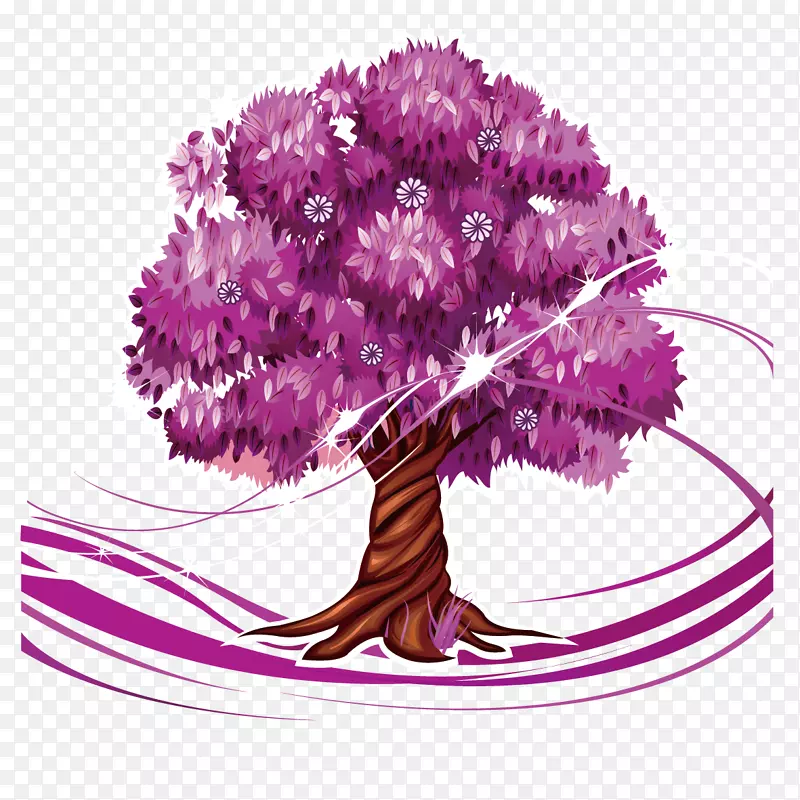 紫色的树