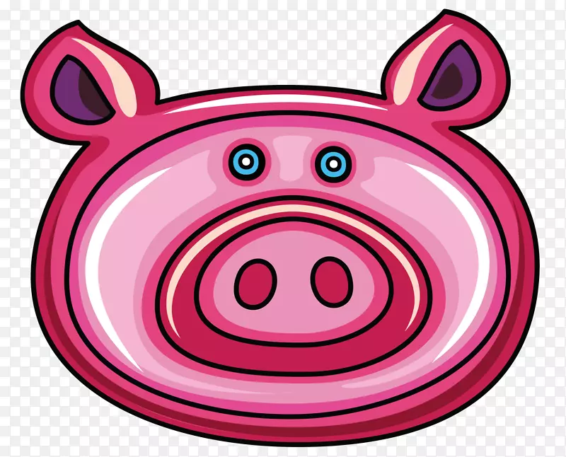 一个粉色的卡通猪头