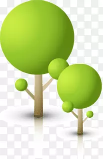 绿色几何树木