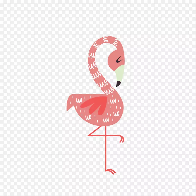 粉色火烈鸟卡通动物免抠素材