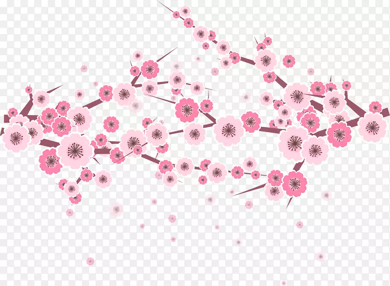 粉红梅花树枝