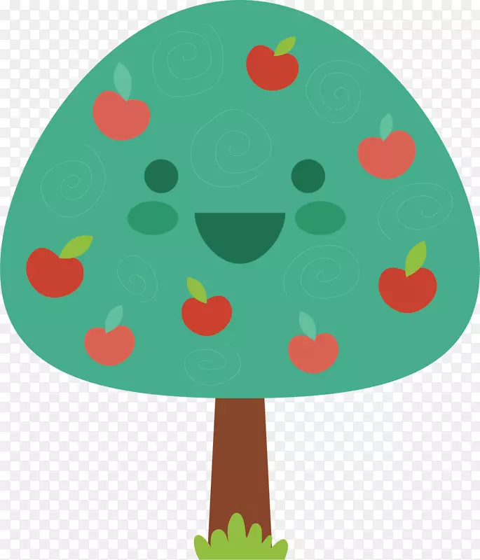 矢量图可爱的苹果树